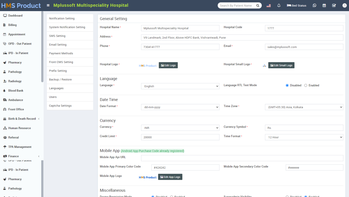 Hospital Management System Software (HMS)