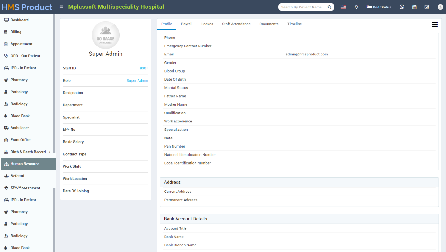 Hospital Management System Software (HMS)